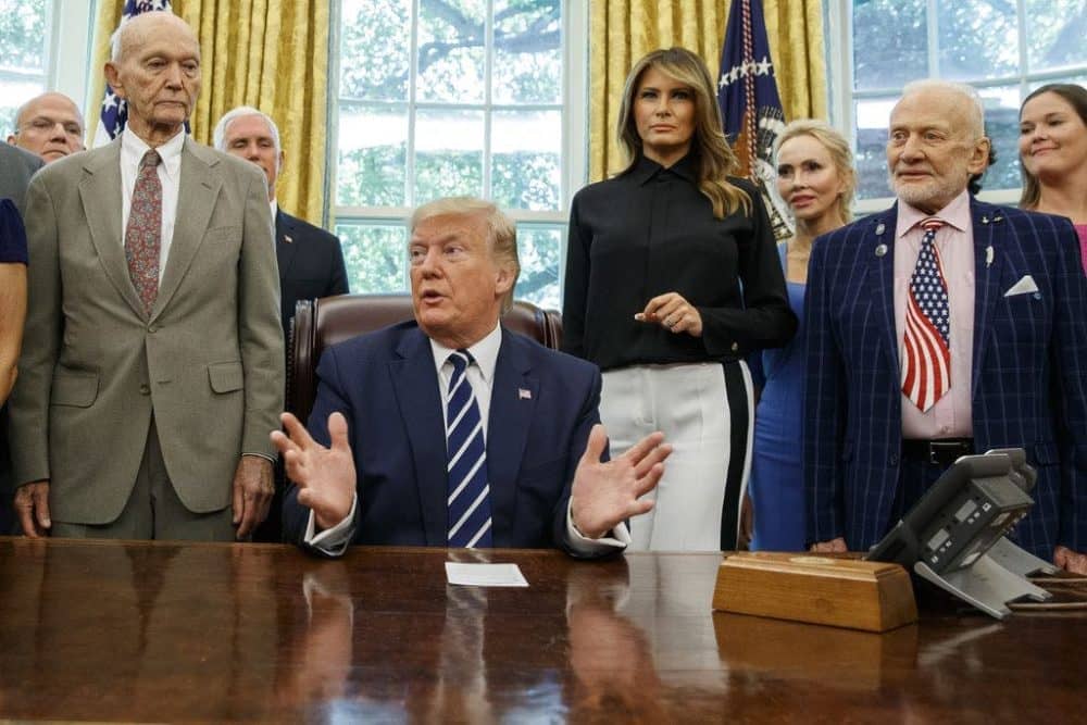Buzz Aldrin, Michael Collins, Trump, Melania, Oval Office