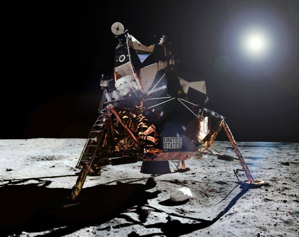 Buzz Aldrin on the moon and the Eagle