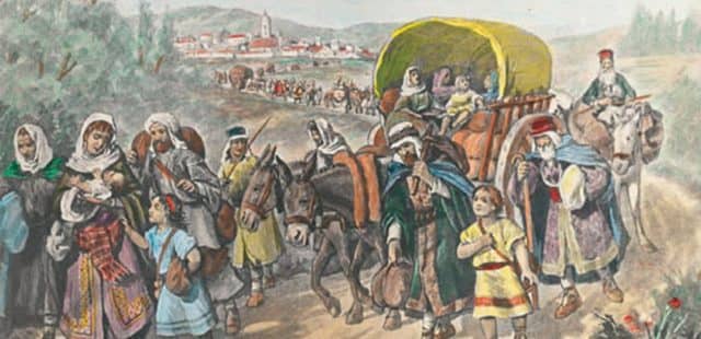 Εβραίοι πρόσφυγες μετά την έκδοση του διατάγματος της Αλάμπρα, πηγή εικόνας: makthes.gr