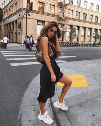 Black slip dress minimal chic