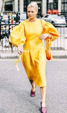 Pandora sykes in yellow dress