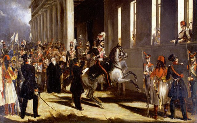 Πηγή εικόνας: el.wikipedia.org | Η Επανάσταση της 3ης Σεπτεμβρίου 1843, ένα από τα πολλά στρατιωτικά κινήματα.