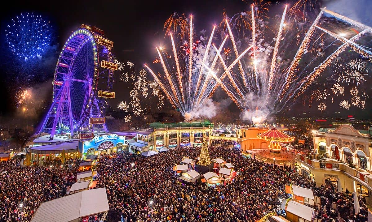 Prater Βιέννη τα Χριστούγεννα στο θεματικό πάρκο