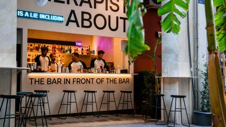 The Bar in front of the bar
