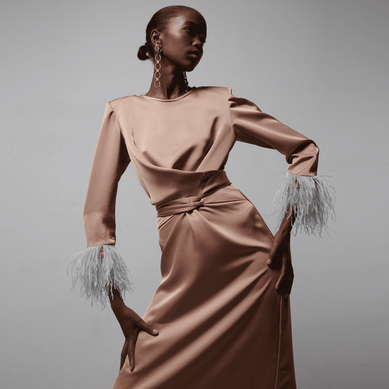 Milkwhite satin dress