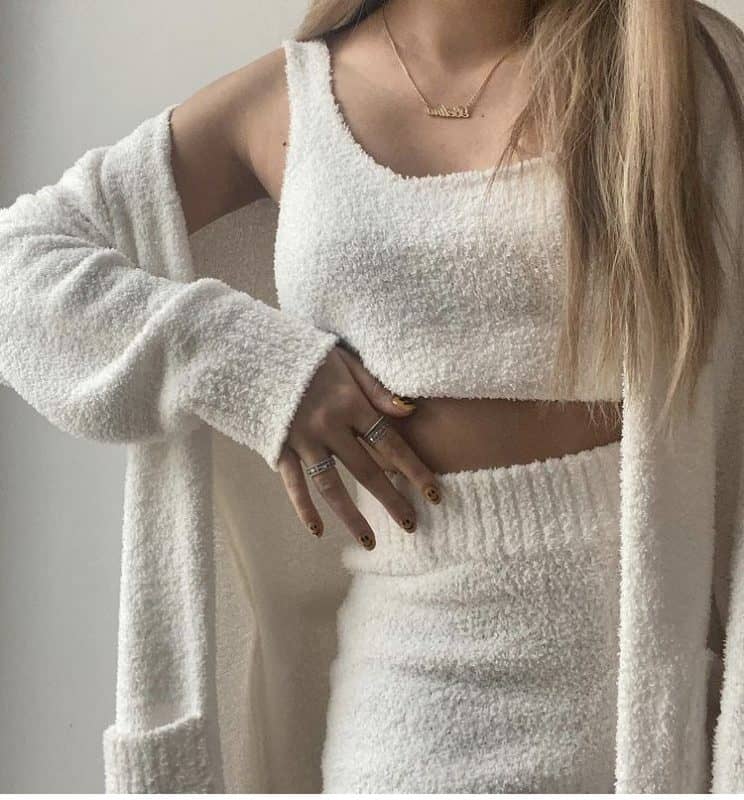 outfit, homewear, knitted