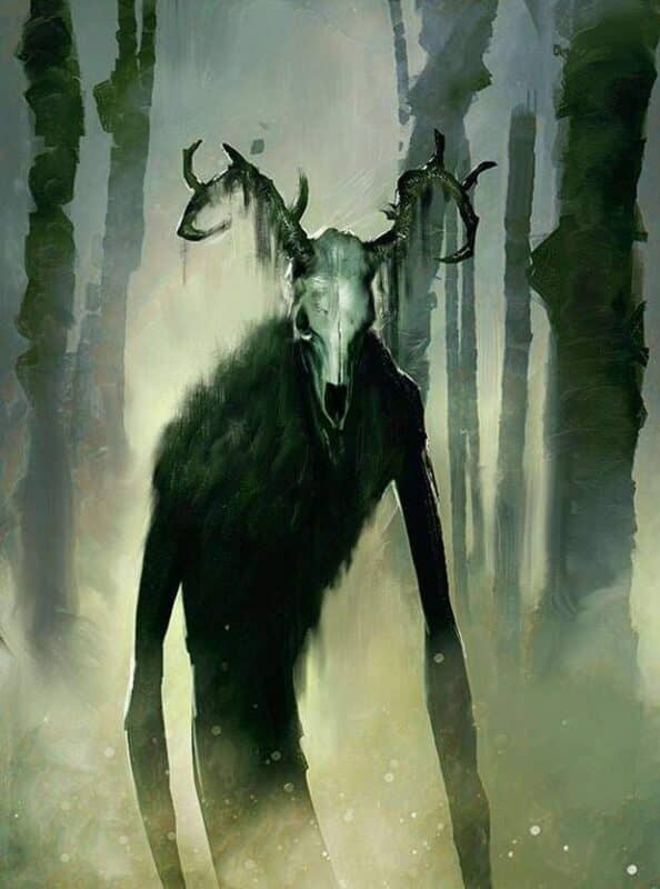 Εικαστική αποτύπωση του wendigo, ενός τέρατος που γεννιέται από τους ανθρώπους που έχουν διαπράξει κανιβαλισμό. 