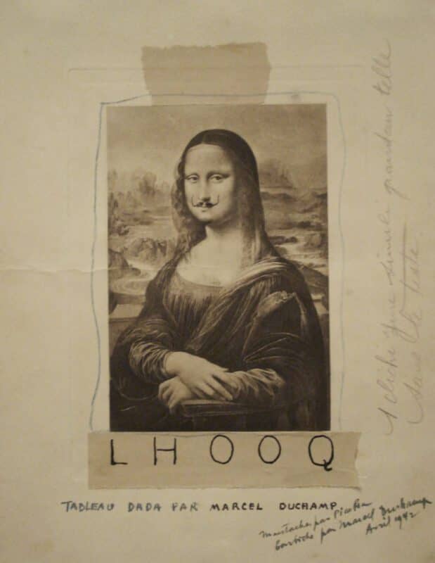 Το κίνημα του Νταντά | Marcel Duchamp, 1919, L.H.O.O.Q. μια παρωδία της Μόνα Λίζα με μουστάκι