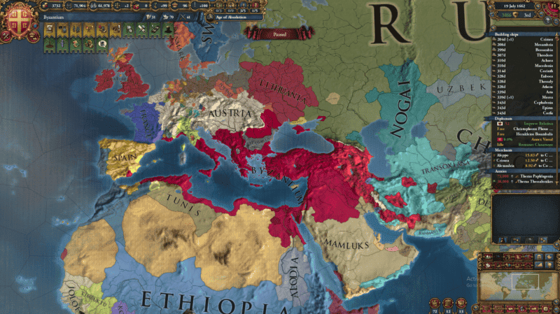 Πολιτικός Χάρτης Europa Universalis IV παιχνίδι στρατηγικής από την Paradox Interactive