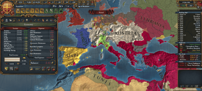 Πολιτικός Χάρτης Europa Universalis IV παιχνίδι στρατηγικής από την Paradox Interactive