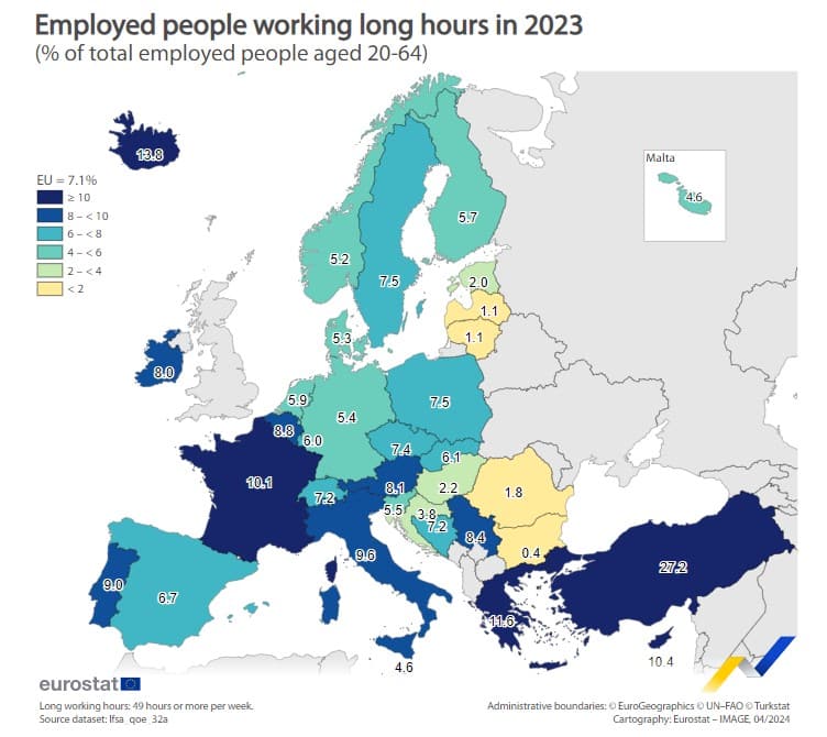 Οι πιο σκληρά εργαζόμενες χώρες