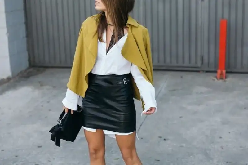 leather mini skirt