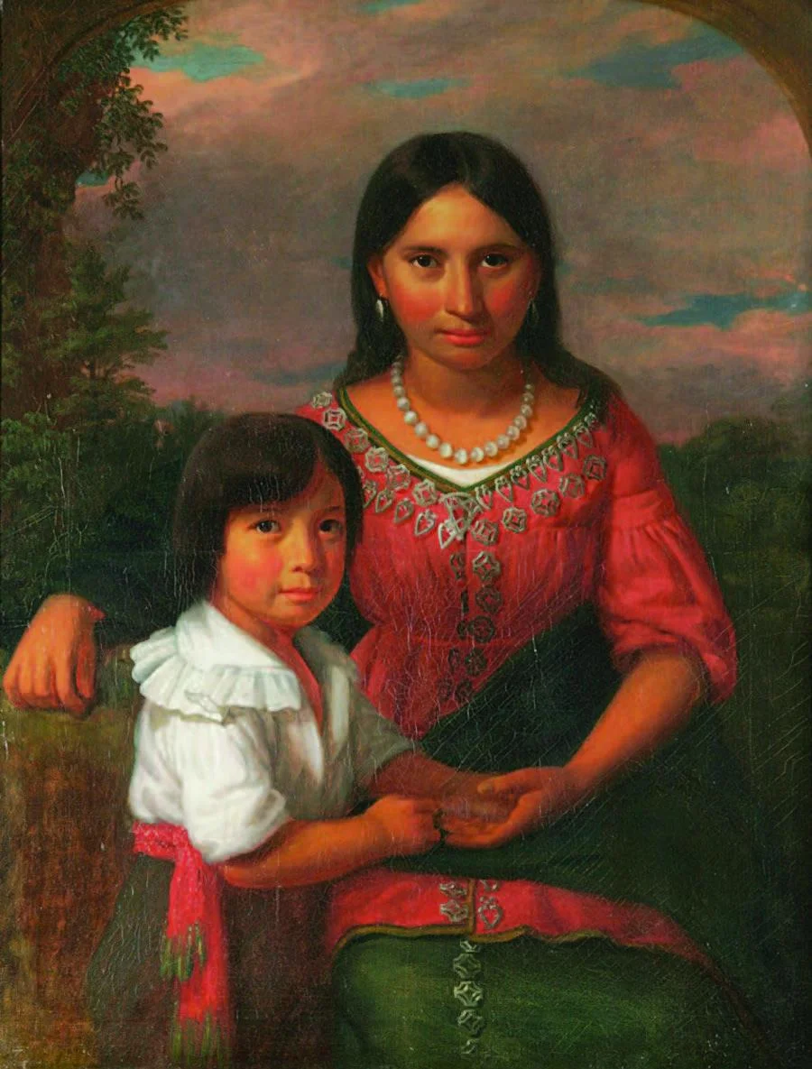 Pocahontas with her son