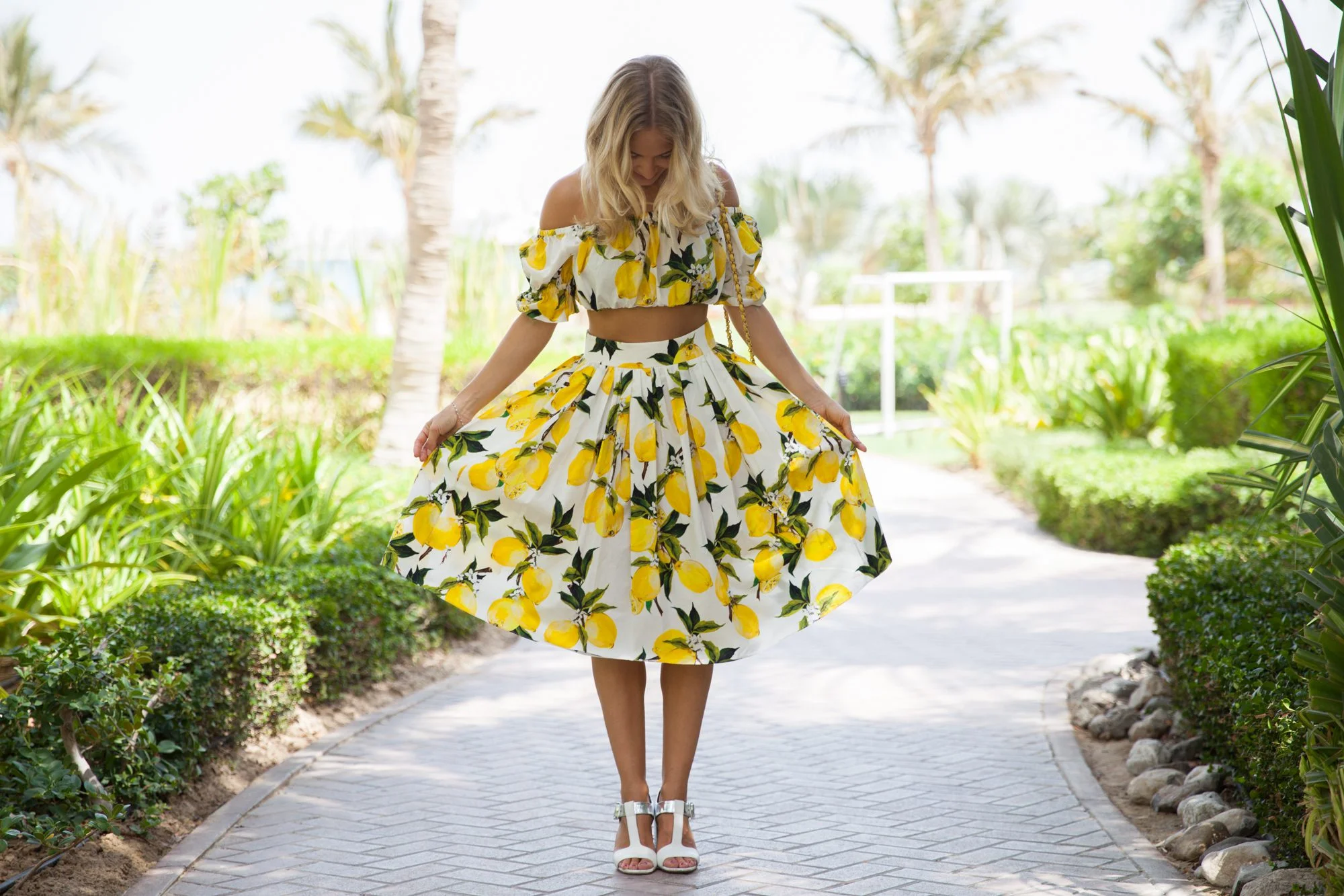 lemon print trend skirt