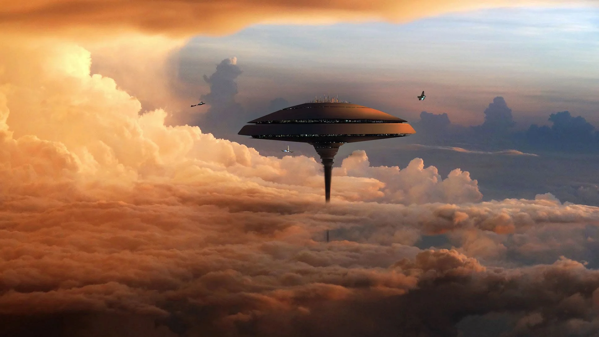 Bespin,ένας πλανήτης από το stars Wars universe, με πόλεις στα σύννεφα