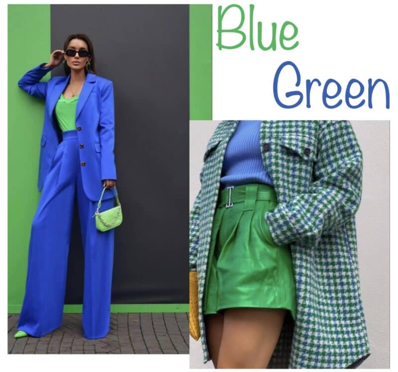 Blue and green outfit