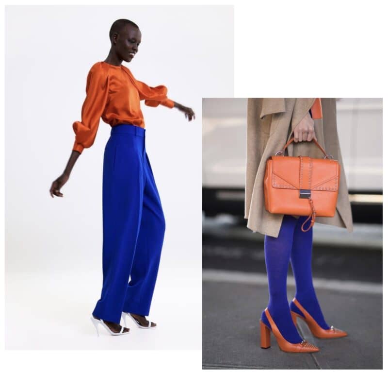 Orange and blue outfit