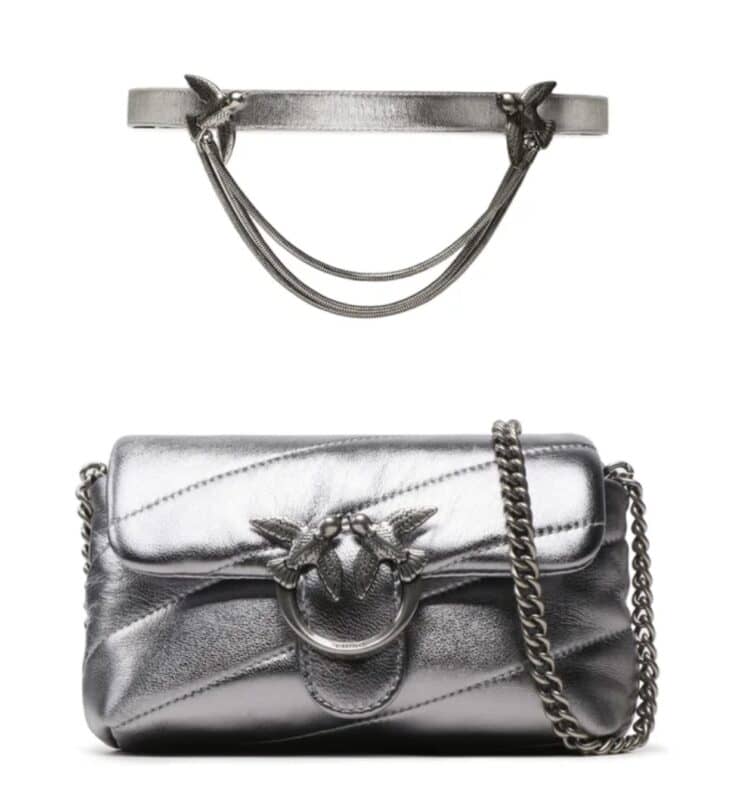 Silver bag and belt
