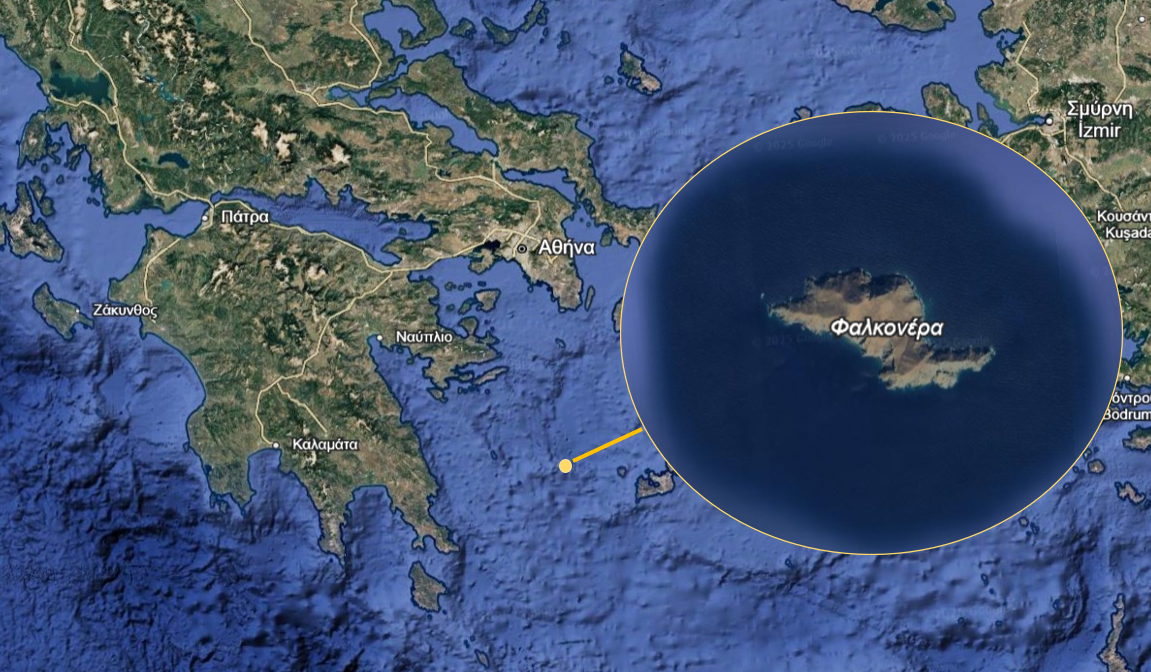 Η θέση του ναυαγίου της Φαλκονέρας | Πηγή εικόνας: Επεξεργασία της αρθρογράφου