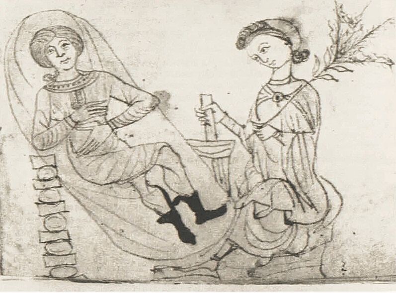 Απεικόνιση του 13ου αιώνα ενός βοτανολόγου που παρασκευάζει παραδοσιακό φυτικό μέσο για την άμβλωση | Πηγή Εικόνας: bbc.co.uk