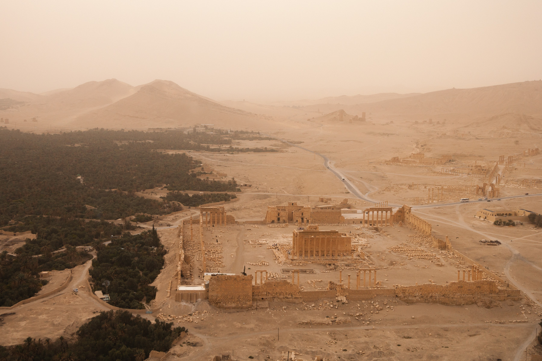 Η αρχαία πόλη της Παλμύρας απο ψηλά