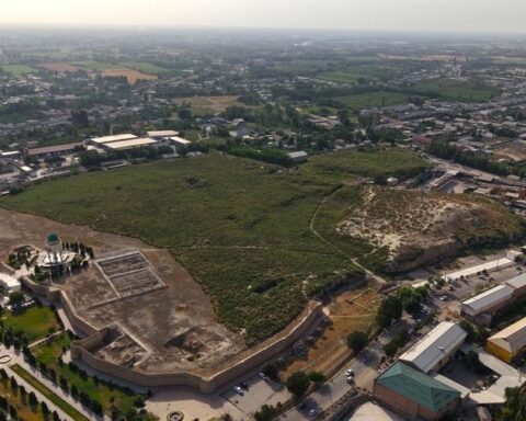 Όψη από πάνω για την αρχαία πόλη Κούβα.