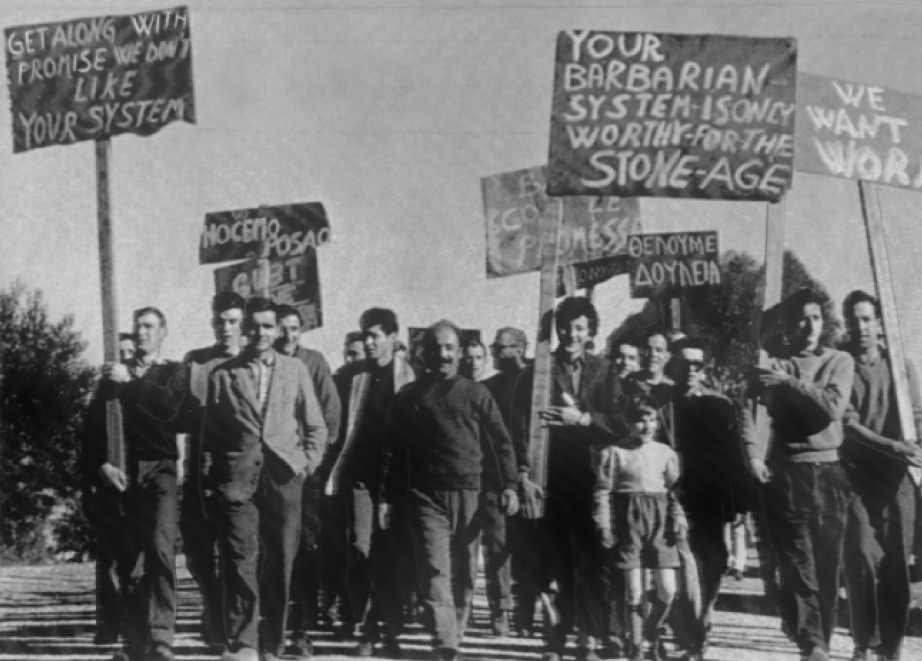 Στιγμιότυπα από τη Μπονεγκίλα κατά τη διαμαρτυρία μεταναστών για την ανεργία, 1961 | Πηγή Εικόνας: Fairfax Media, Age Archives